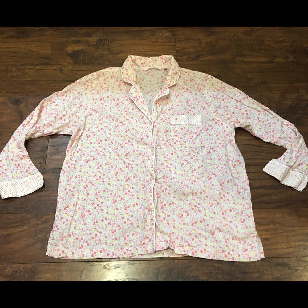 VS Victoria Secret sleepwear pajamas top long sleeve size Large womens